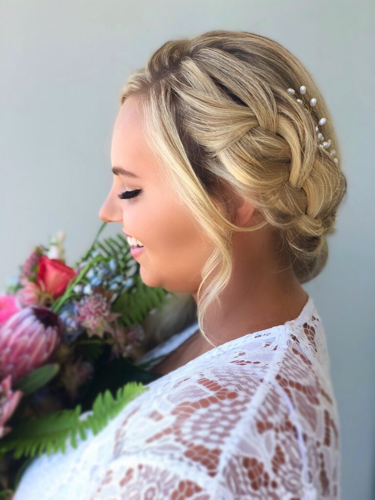Loose Braids or Braid Crowns - Beach Wedding Hair & Makeup Styles in Islamorada / Your Guide to Picture-Perfect Looks in the Florida Keys / Why Beach Wedding Beauty Needs a Different Approach / Hair Styles That Shine on the Shore / Makeup Styles That Last and Glow / Getting Ready in Paradise with Ciao Bella / Why Brides Choose Islamorada / Don’t Forget These Wedding Hair & Makeup Tips / Ciao Bella Salon and Spa in Islamorada