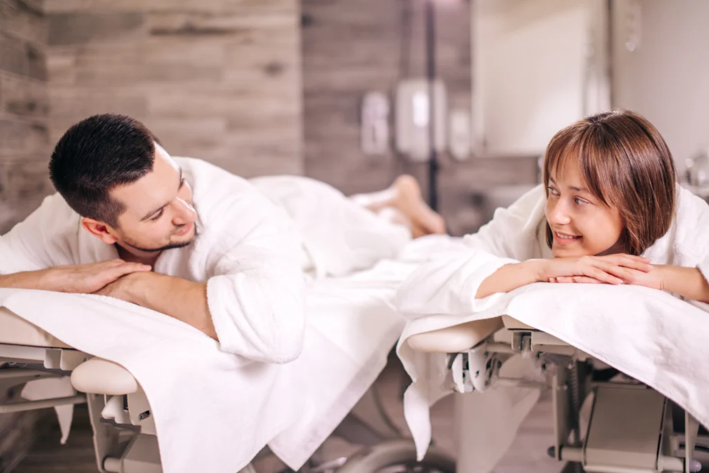 Couple enjoying spa treatments. close up photo - Couples’ Stay-cation in Islamorada: End the Year Together with a Spa Day at Ciao Bella