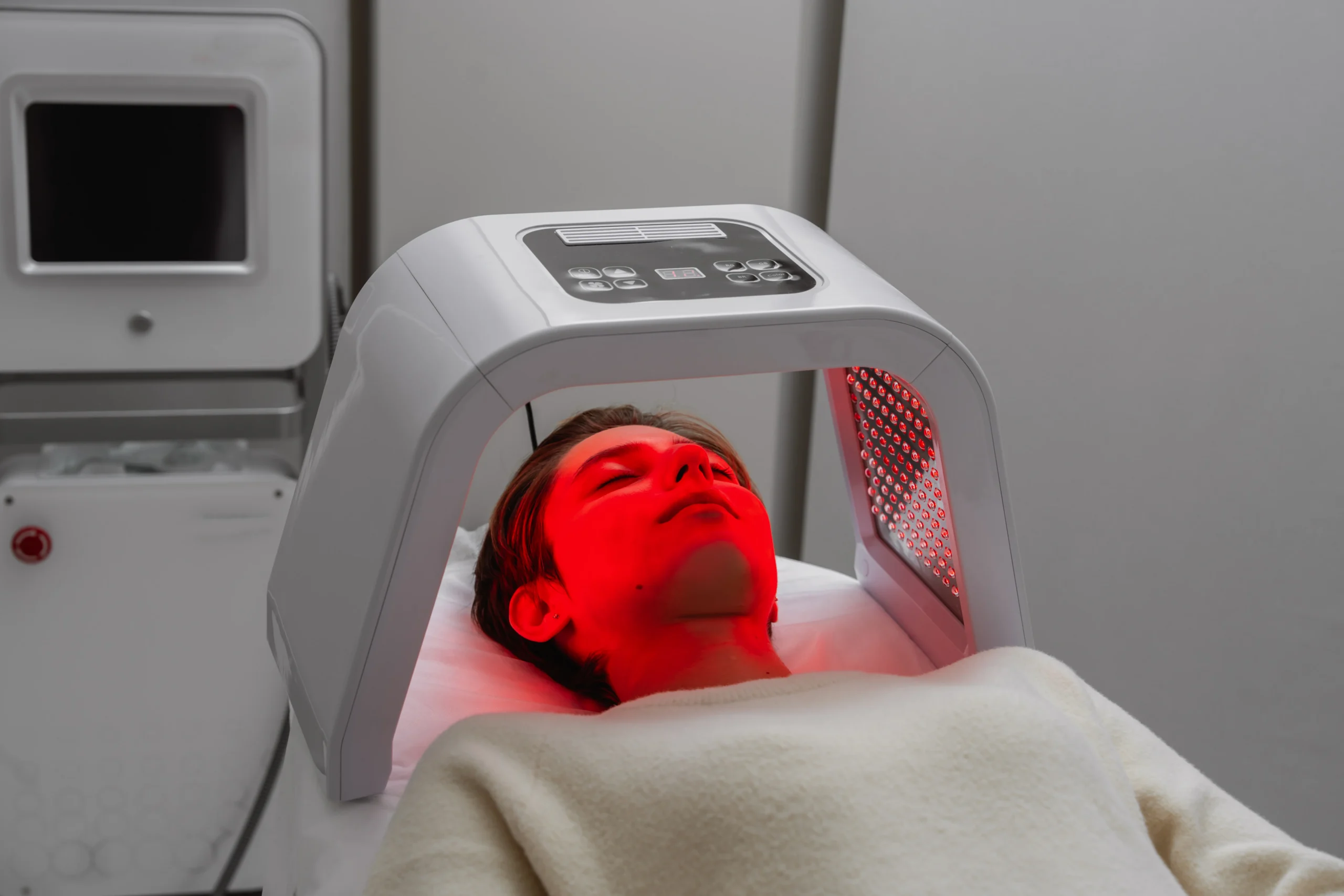 woman receiving red light therapy treatment - The Science of Red Light Therapy in Islamorada: How Ciao Bella Supports Skin Health, Recovery, and Energy - Ciao Bella Salon Spa Islamorada Wellness Center