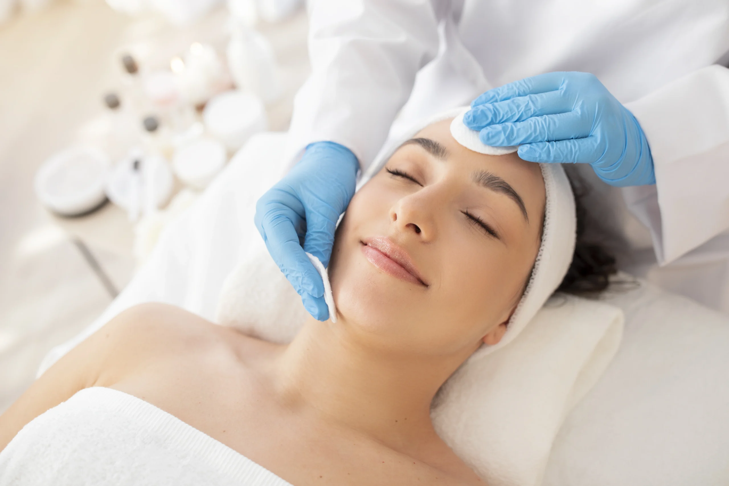 woman receiving a facial treatment at Boutique MedSpa in Islamorada