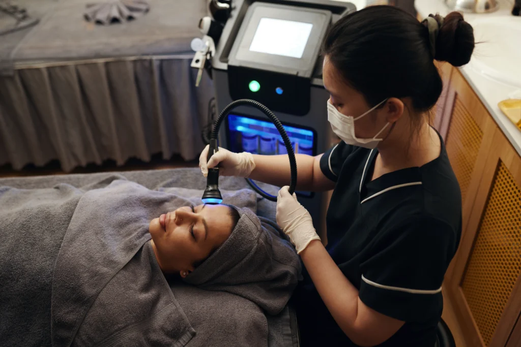 woman receiving facial at Boutique MedSpa in Islamorada
